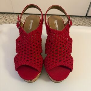 Kohl's Sonoma Red Woven Wedges